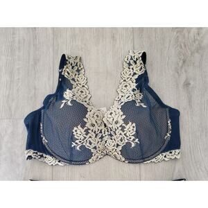 Intimissimi Teal Blue Ivory Elena Bra Size 36C Floral